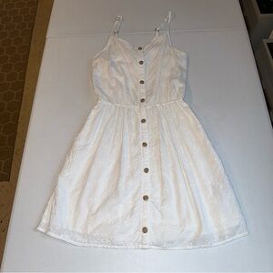 abercrombie fitch Kids Sz 15/16 Dress Eyelet White Buttons Adj Strap Easter